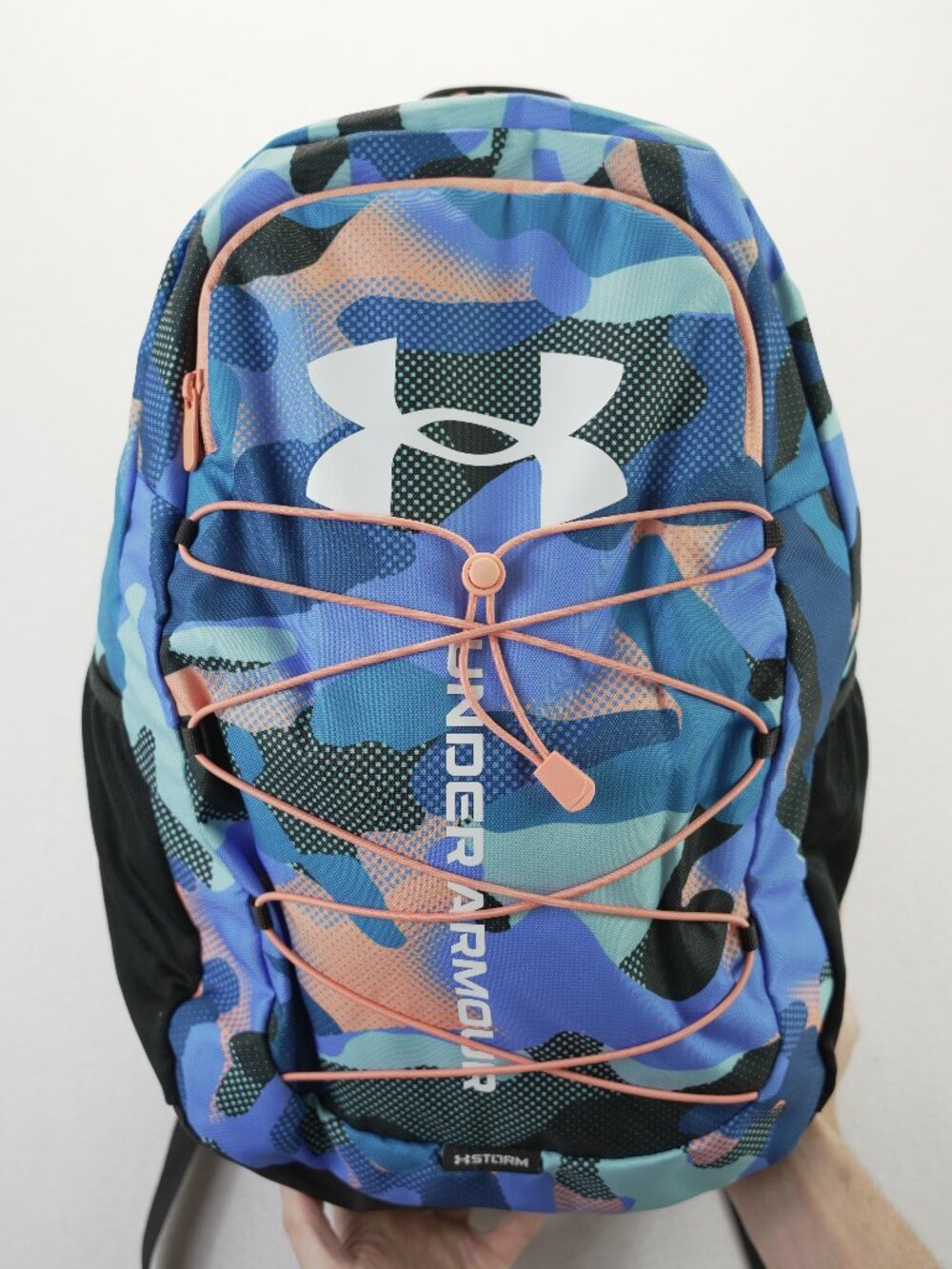Under Armour UA Backpack Storm Blue Camouflage/ Peach School Hiking